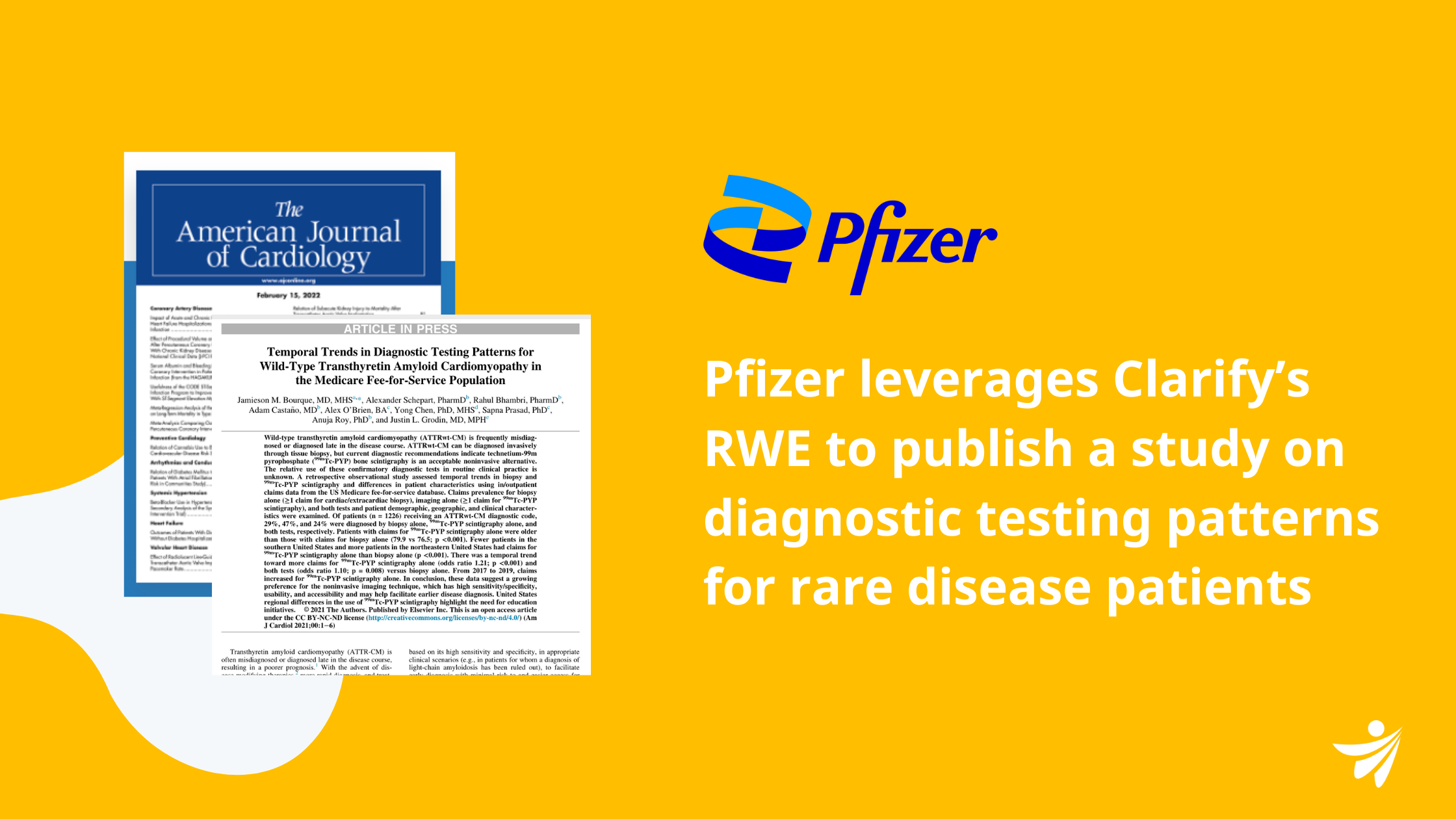 Pfizer leverages Clarify's RWE to publish a study on diagnostic testing patterns for rare disease patients