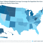 Decoding Price Transparency Data: Figure 1: All-Payer Volume-Weighted Average Coverage for Inpatient Services (MS-DRGs) in Clarify Rates Data